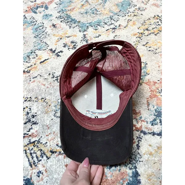 Patagonia 6-Panel Cap Men Burgundy Embroidered Adjustable Snapback Trucker Hat - Image 3