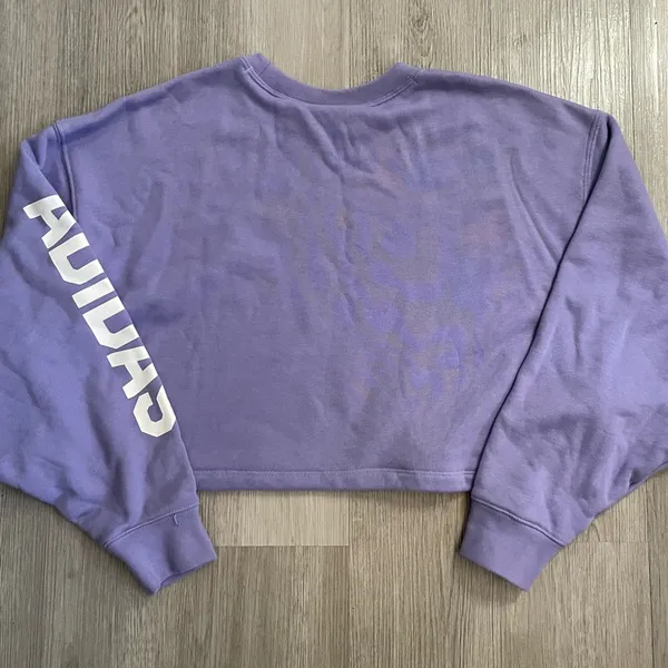 NWOT Adidas Originals Streetball Streetwear Cropped Oversized Sweatshirt Purple - Image 12