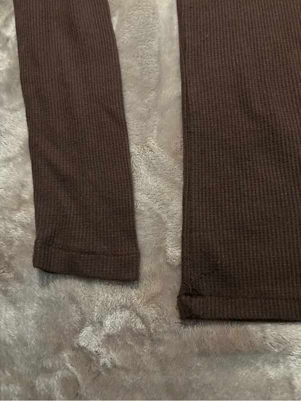 Credos Tee Women's Size S Long Sleeve Ribbed Brown Tee - Image 3