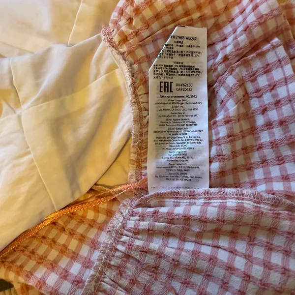 Guess orange Checkered Blouse - Image 9