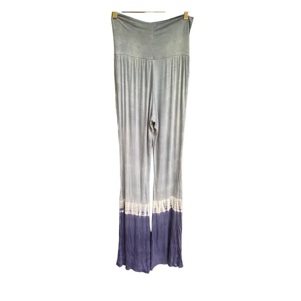 Anthropologie Nu Label blue white tie dye palazzo long Pants Size M Coachella Boho - Image 3