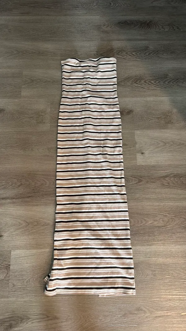 White fox brown striped dress - Image 4