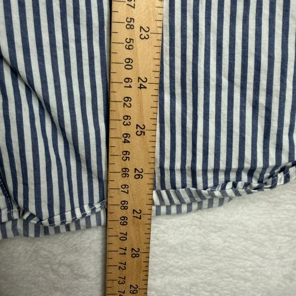 Old Navy M Oversized Striped Boyfriend Shirt Cotton Long Sleeve Button Down Top - Image 11