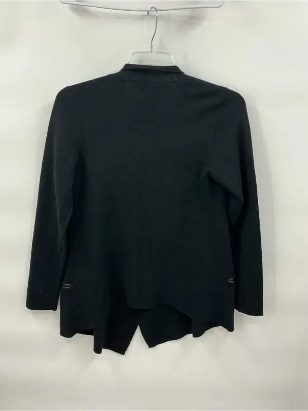 Merino wool Eileen Fisher Black Open-Front Draped Jacket 1179 - Image 6