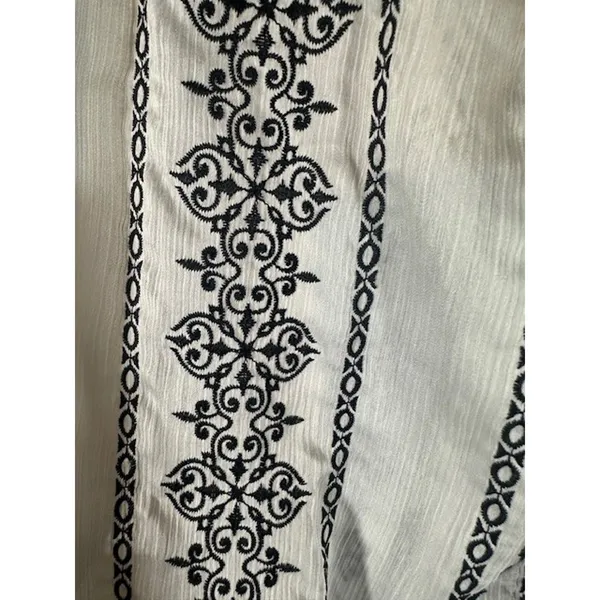WHBM Embroidered Paisley Bohemian Style Long Sleeve Intricate Blouse Women Med - Image 9