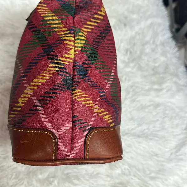 Dooney and Bourke Plaid Tartan Dome Handbag with Pebbled leather - Image 3