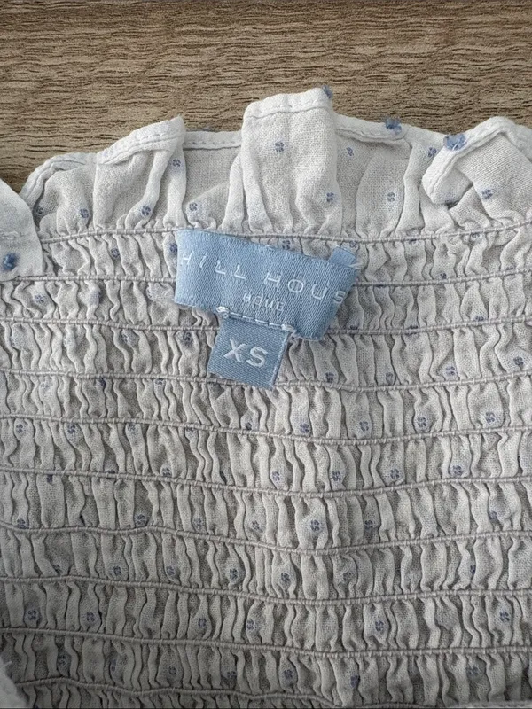 Hill House Home Swiss Dot Smocked Tiered Midi Dress Women Size XS - Image 7