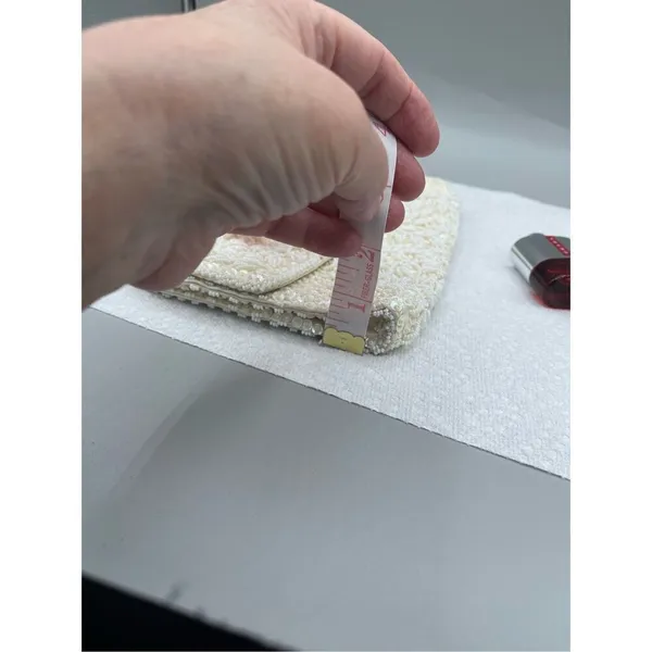 Vintage cream satin beaded clutch - Image 8