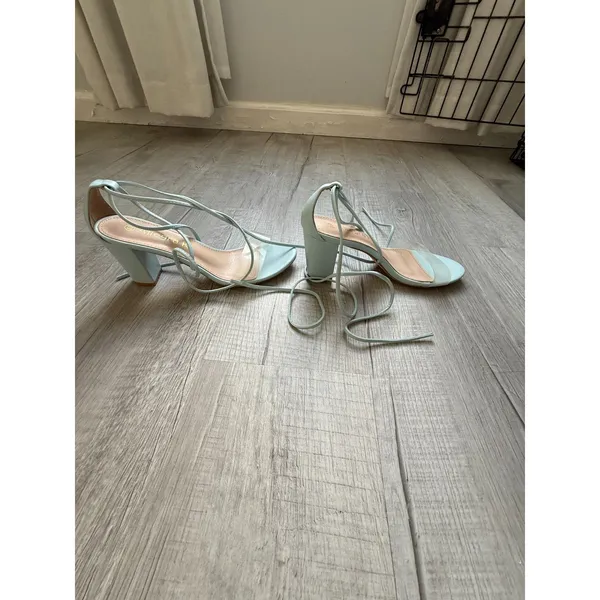Allegra K 8.5 baby blue block heels - Image 6