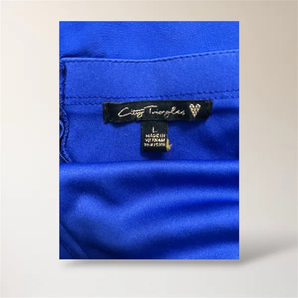 City‎ Triangles Blue Maxi Dress Strapless Chiffon Ruffle Formal Homecoming - Image 7