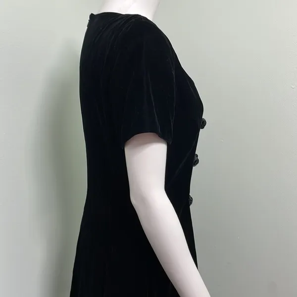 Santa Fe By Jim Tremblay Vintage Black Velvet Dress - Image 4