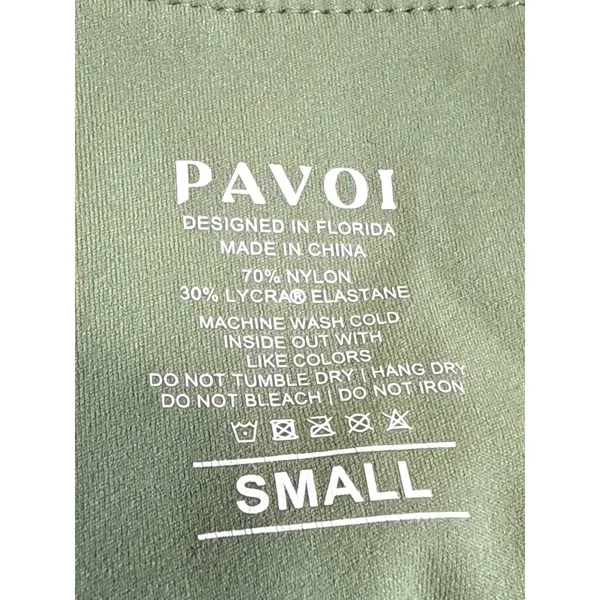 Pavoi Green Scoop Neck Yoga Gym Workout Athletic Sports Bra Crop Top Size S - Image 5