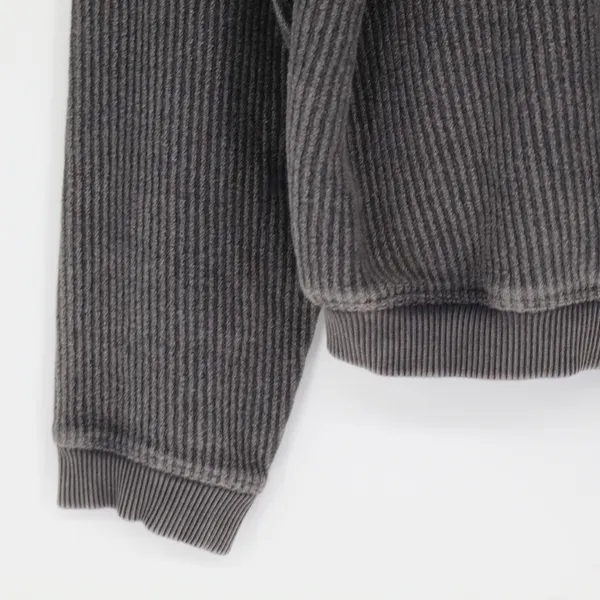 Aerie Women's Ribbed Cropped Hoodie Charcoal Gray Size Small Oversized Casual - Image 6