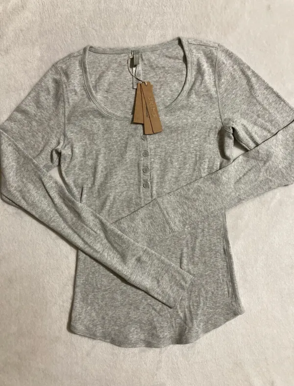 SKIMS Cotton Rib Henley M - Image 2