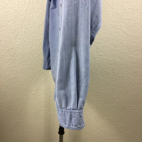 St. Stephen Collection Mens Button Down Shirt Size S Denim Cotton Long - Image 4