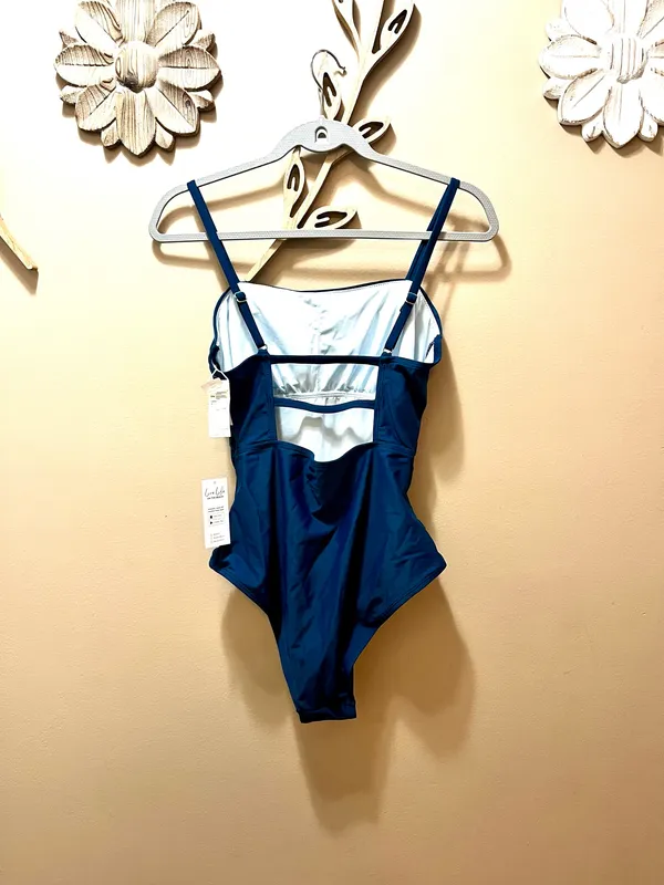CUPSHE Teal One Piece Swim Suit Size Medium  - Image 3