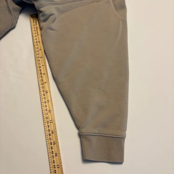 Nike Sweatshirt Womens Medium Taupe Oversized Cropped Embroidered Swoosh Fleece - Image 7