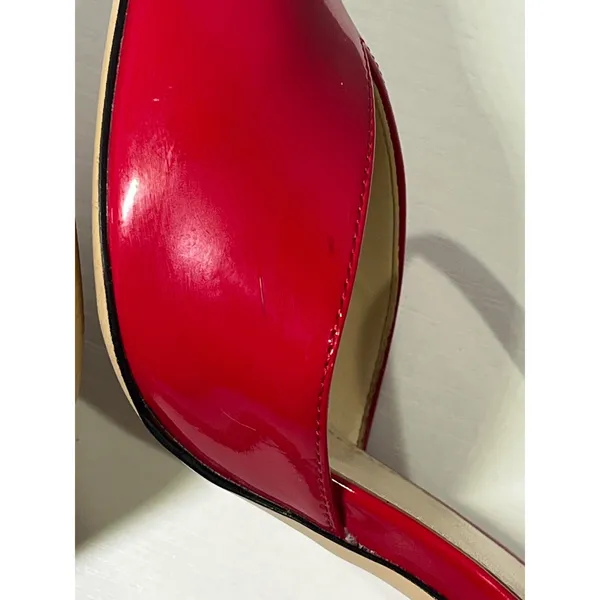 Nine West Red Patent Leather Pointed Toe Mary Jane Stiletto Heels Womens Size 7M - Image 7