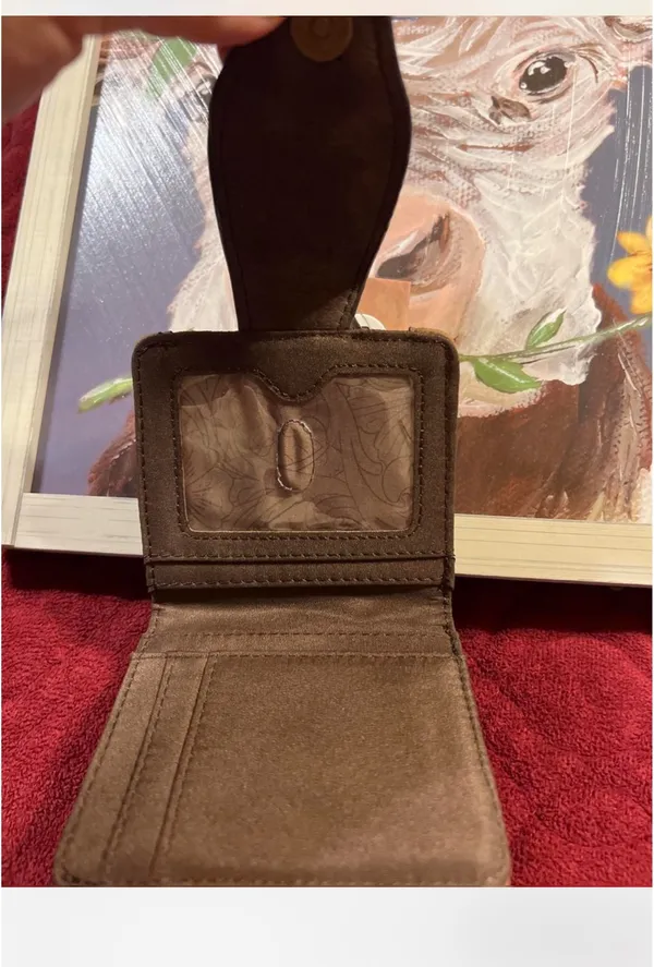 Justin Women's Burnished With Anti Brass Studs Wallet - Brown - Image 2