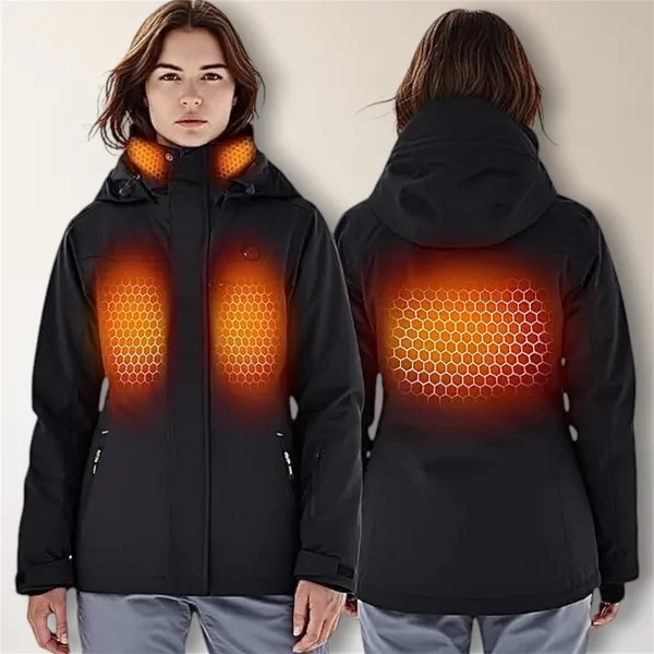 Inokraft L Black Heated Jacket Rechargeable‎ Battery Waterproof Hiking Windproof - Image 2