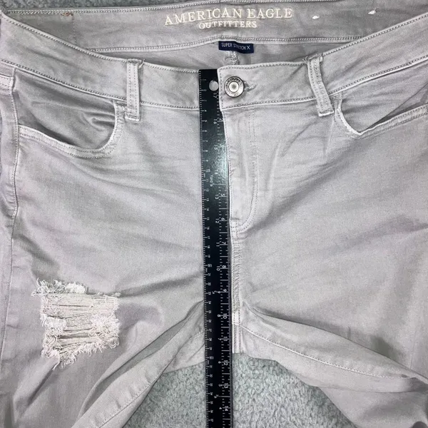 American Eagle Super‎ Stretch X Jeans Women 16 Long High Rise Distressed - Image 4