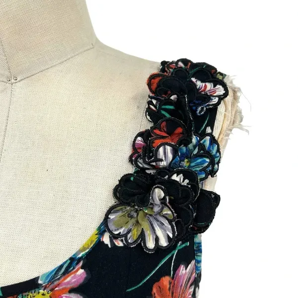 Anthropologie Moulinette Soeurs Astere Everywhere‎ Dress Floral Black Size 2 - Image 5