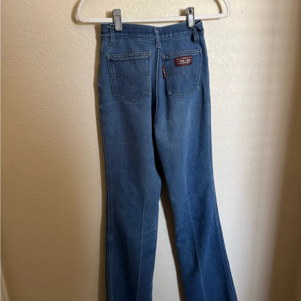 Vintage 60s Levis Big E Flare Jeans Size‎ 2 - Image 6
