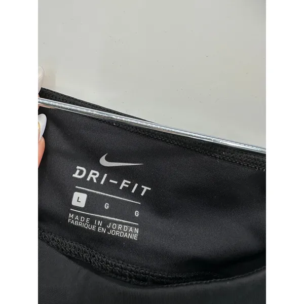 Nike Womens Black Dri-FIT Cropped‎ Mesh Leggings Sz L Workout Gym Running ER16 - Image 6
