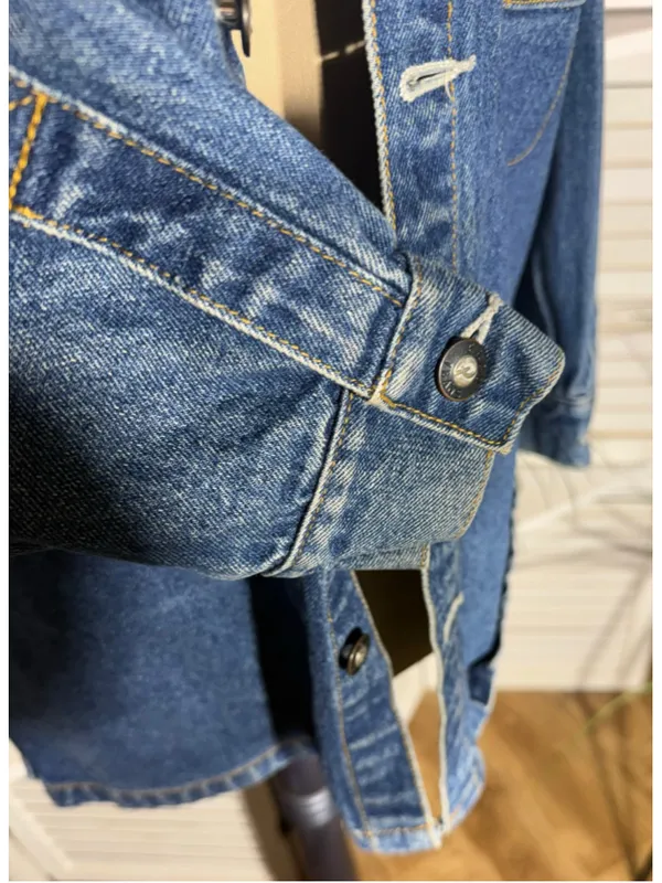 Paco vintage 90s Y2K blue denim jacket shacket grunge rocker biker streetwear M - Image 9