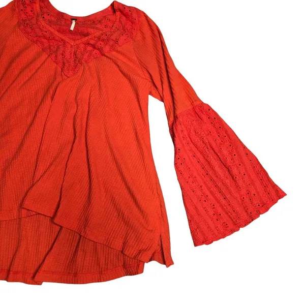 Free People Parisian‎ Nights Bell Sleeve Top Size: S - Image 3