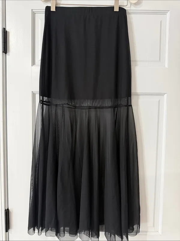 Sinsay Black Sheer Mermaid Maxi Skirt Sexy Mesh Mermaid Long Size XS - Image 6