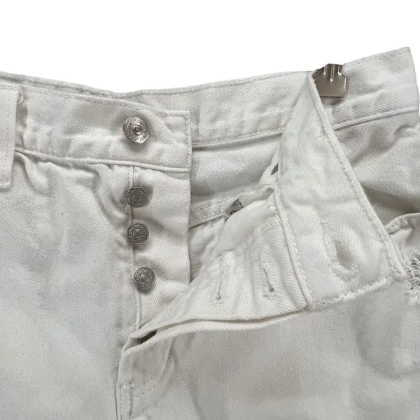 Free People We The Free Jean Shorts 31 Denim Button Fly Distress Cut Offs Beach‎ - Image 3