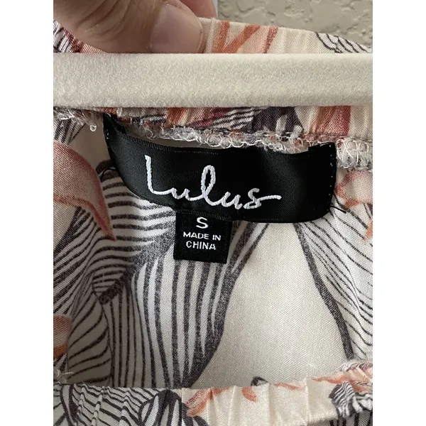 Lulus Off The Shoulder Tropical Leaf‎ Print Mini Dress Women's Size S - Image 5