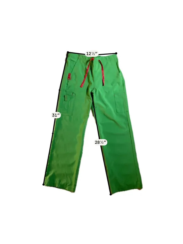 Carhartt Green Cargo Pants with Red Drawstring, Size Regular S - Image 4