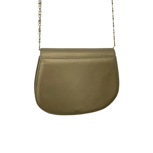 Vintage Dawli Crossbody Bag Purse Small Gold Leather Chain Strap Formal Evening‎ - Image 4