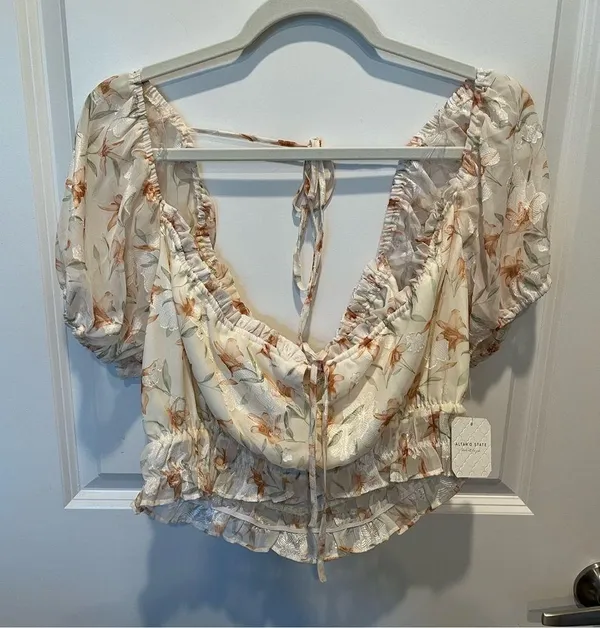NEW Altar’d State Floral Puff Sleeve Top Plus Size XXL NWT - Image 5