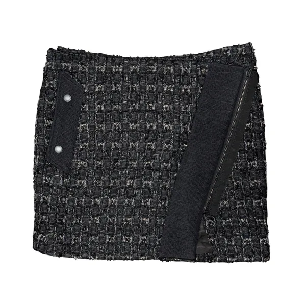 Rag & Bone Flight Tweed Wool Mini Asymmetric Skirt Coquette Academia Preppy Zip - Image 2