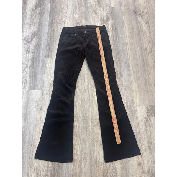 7 For All‎ Mankind A Pocket Velvet Flare Jeans Brown Low Womens Size 26 - Image 6