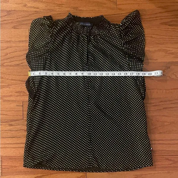 Tommy Hilfiger- Black and Gold Dotted Blouse Size S/P - Image 5