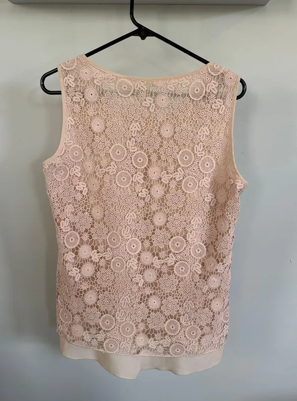 Adiva Peach Sleeveless Lace Top - Image 2