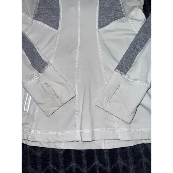 Lululemon Women's Define Pullover Jacket White 1/2 Zip Thumbhole Luon Sz 6 - Image 5