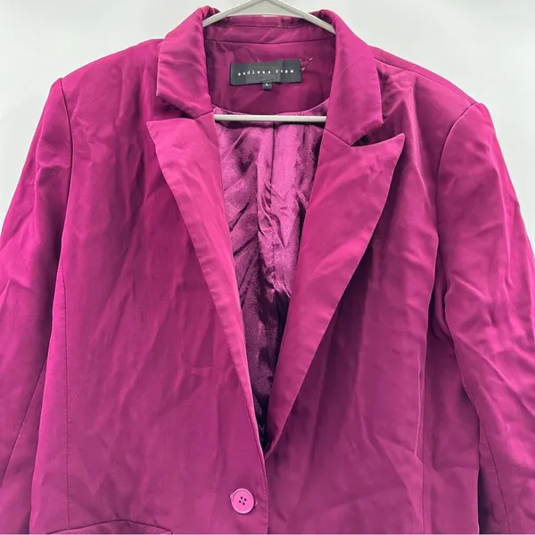 RTR‎ Endless Rose Purple Pink Single Breasted Long Sleeve Blazer Sz M - Image 4