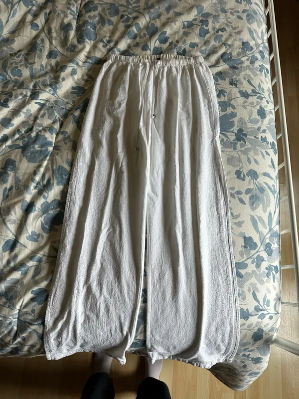 flowy white beach pants - Image 2
