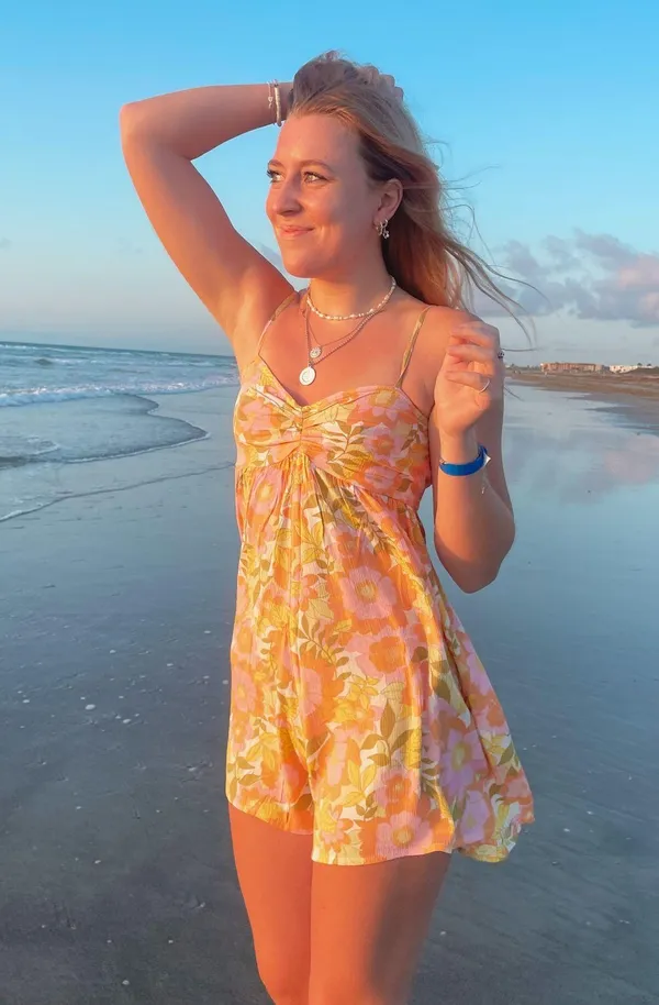 Billabong Romper Floral Yellow and Pink - Image 2