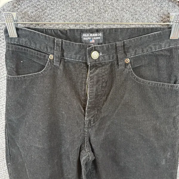 Polo Jeans Co. Ralph Lauren Women's 12 Black‎ Straight Leg Corduroy Chino Pants - Image 3