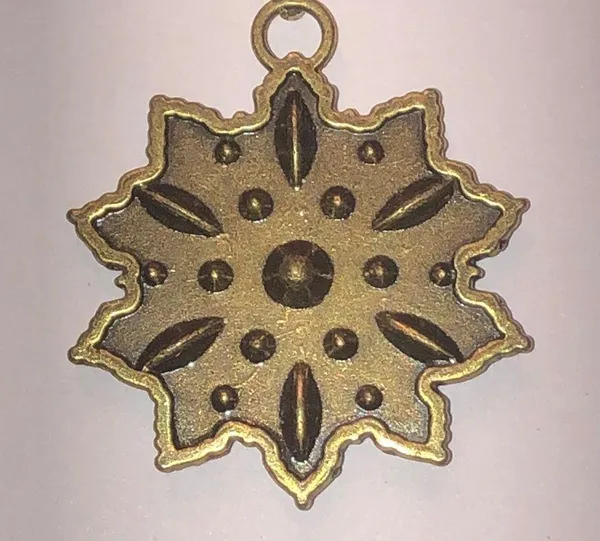 Gold Tone CZ Rhinestone Boho Retro Statement Pendant Necklace - Image 6