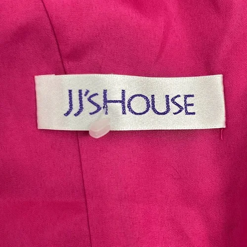 JJs House Hot Pink Formal Ballgown Dress Hi Low Beaded Cap‎ Sleeves Barbie Prom - Image 9