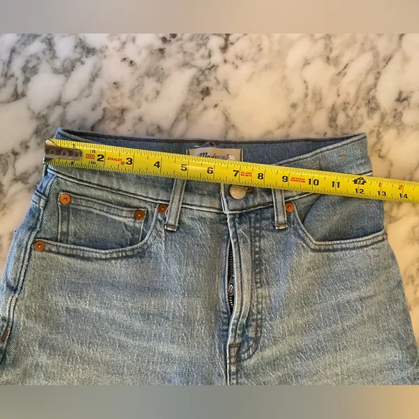 EUC Madewell Curvy Perfect Vintage Wide-Leg Cropped Jeans Sz 24 Broken Zipper - Image 7