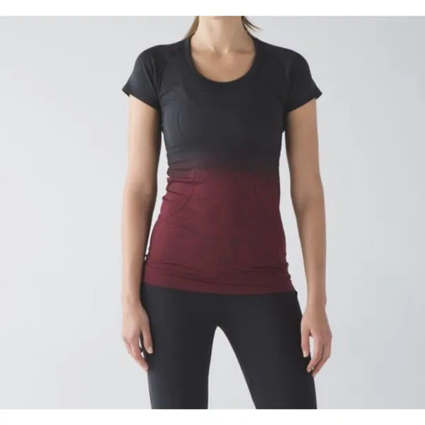 VERY RARE Lululemon Women's Run Swiftly Tech Red Black Ombre Short Sleeves Sz 9 - Image 7