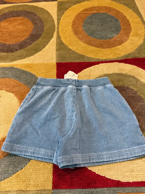 NWT Aerie Sweatpant Jean Shorts Knit Comfy Lounge Material Blue Size Small - Image 5